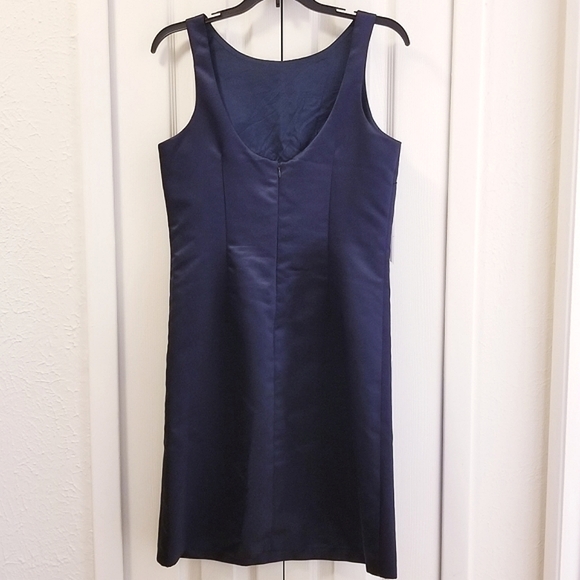 Navy,Satin,Lined Dress - Picture 3 of 11